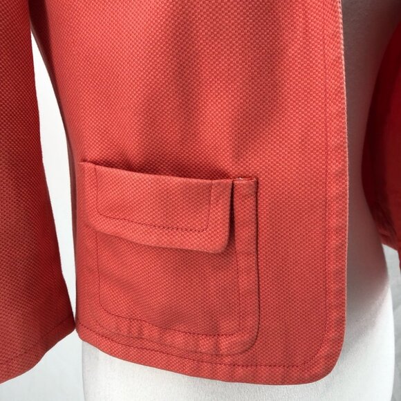 Red Talbots Coral Open Front Notched Collar Short Blazer sz 0P - Picture 3 of 7